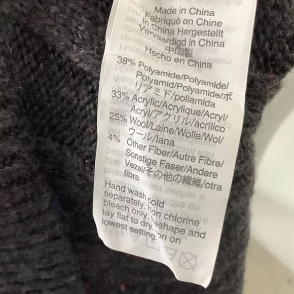 Madewell Sz S Donegal Mock Neck Sweater Dress Charcoal Gray Wool Acrylic - Picture 8 of 8